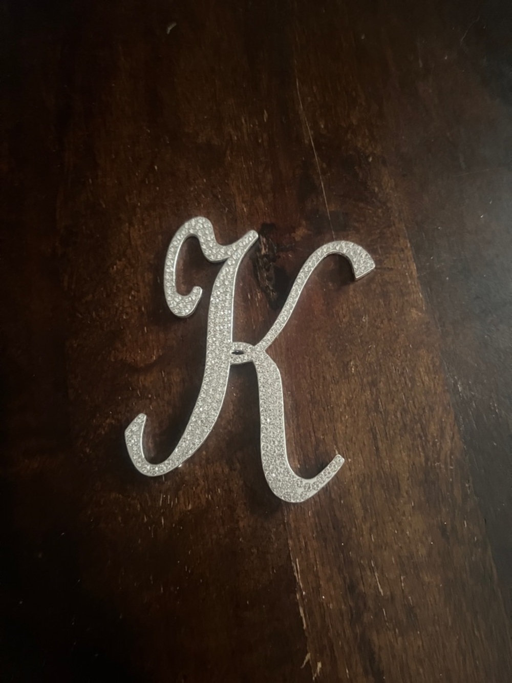 3 for 10 Sparkling Letter K Initial Pendant - Silver Tone